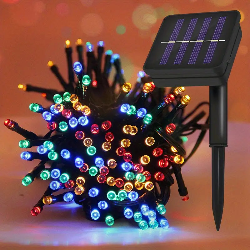 Luces Navideñas con carga solar