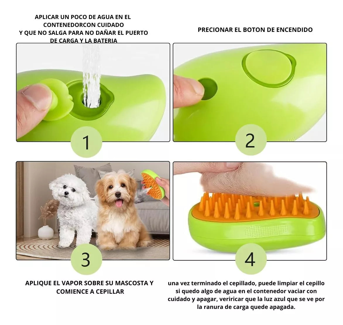 Cepillo de vapor para mascotas