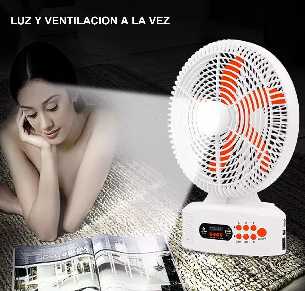 Ventilador solar con radio FM y bluetooth